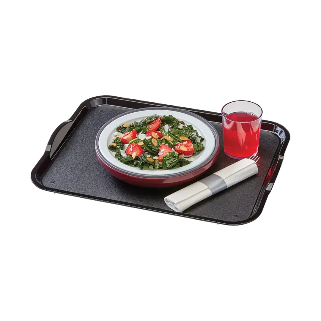 Cambro 1520CWH110 Tray, 15" x 20" Black Polycarbonate, NSF, Stacking Lugs, Dishwasher Safe