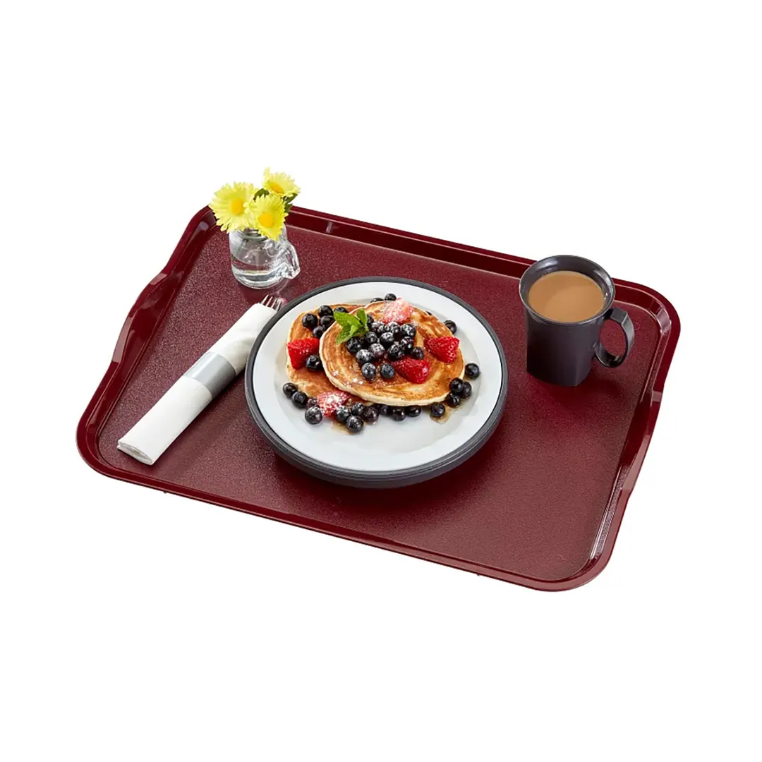 Cambro 1520CWH488 Tray, 15" x 20", Dark Cranberry Polycarbonate, Handles & Lugs, NSF