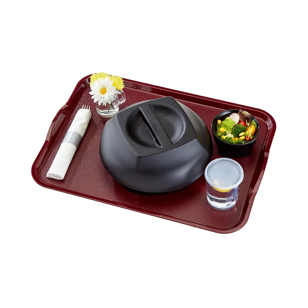 Cambro 1520CWH488 Tray, 15" x 20", Dark Cranberry Polycarbonate, Handles & Lugs, NSF