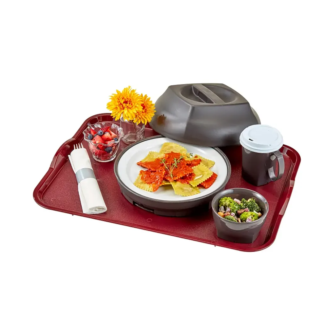 Cambro 1520CWH488 Tray, 15" x 20", Dark Cranberry Polycarbonate, Handles & Lugs, NSF