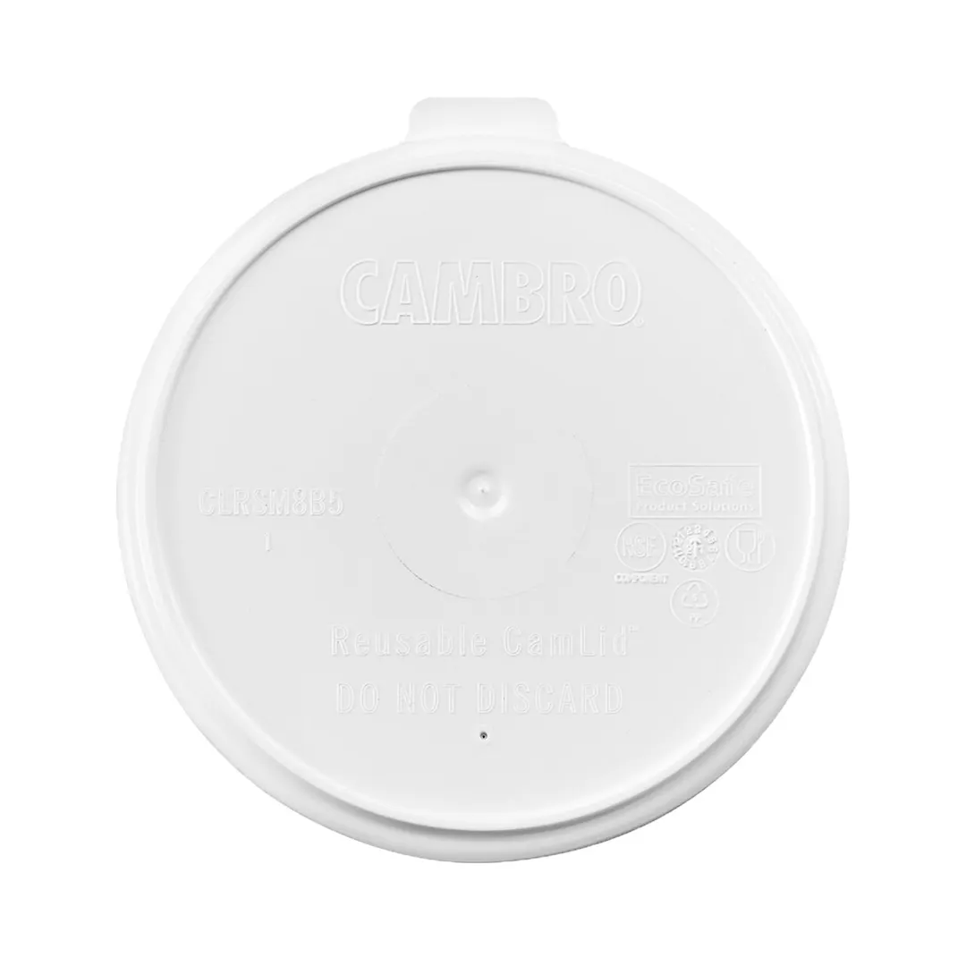Cambro CLRSM8B5148 CamLid Lid, Fits Shoreline & Harbor 8-oz Mug & 5-oz Bowl, White NSF - 240/Case