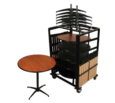 Forbes Industries RECPKG-LS30DI-MX MAXX Edge Cafe Package, 10 Tables, 30in Round, Laminate Tops, Bistro & Dining Height Columns, Cart