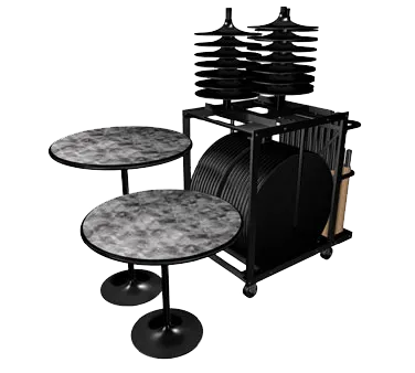 Forbes Industries REVMIX2430RDMXE#IC###-XCH Revolution Cafe Table Package, 24" & 30" Round Tables, 30" & 42" Columns, X-Bases, Pack of 20