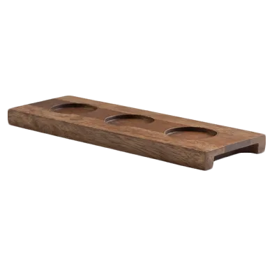 Steelite 6525T183 Flight Serving Paddle, 9.0" x 3.375" Wood Underliner, Beer/Wine Tray - 1 Dozen