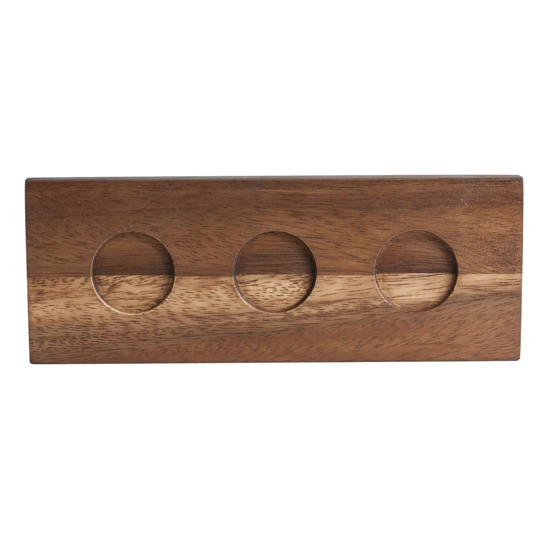 Steelite 6525T183 Flight Serving Paddle, 9.0" x 3.375" Wood Underliner, Beer/Wine Tray - 1 Dozen