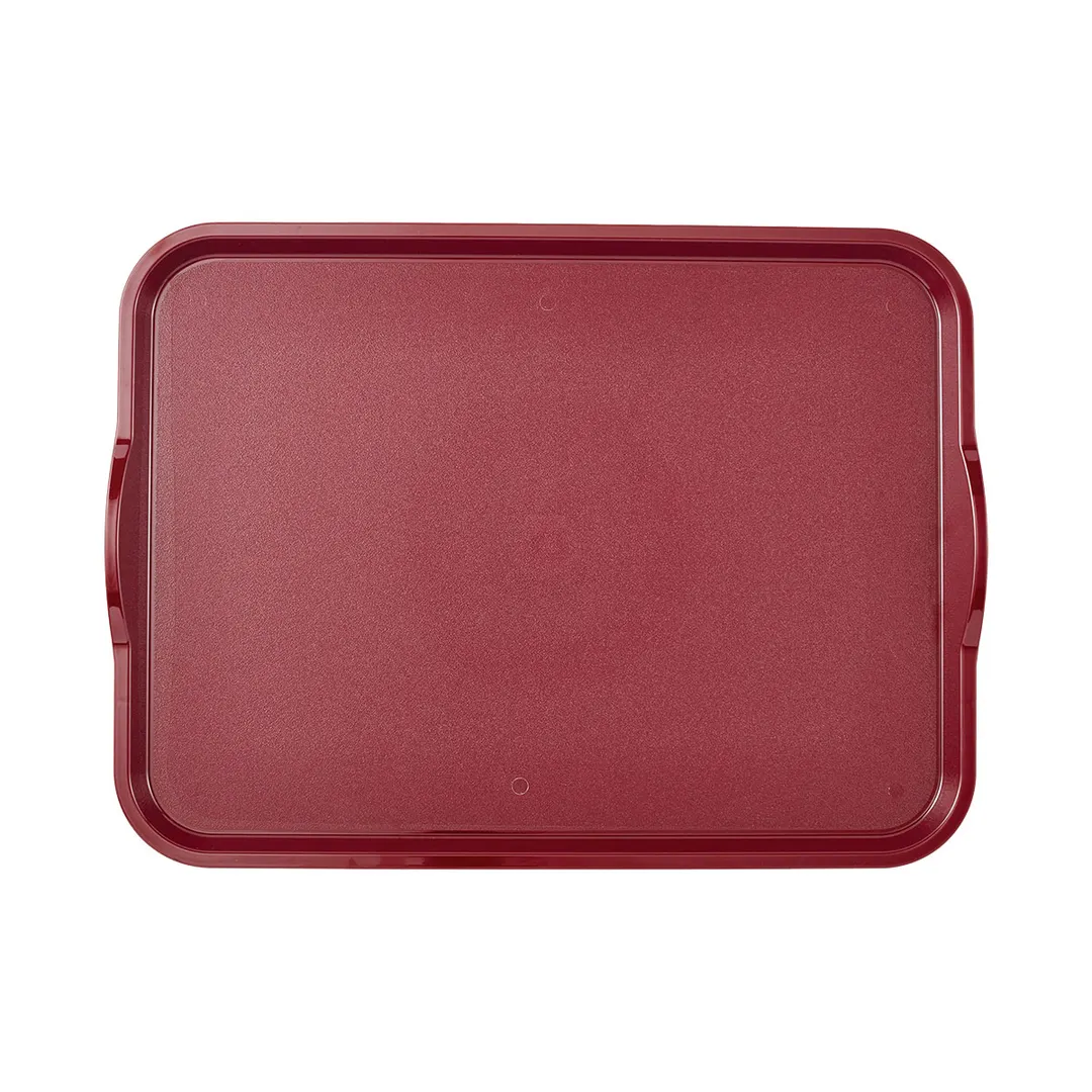 Cambro 1418CWH488 Rectangular Tray, 14" x 18", Dark Cranberry PC- Stacking Lugs NSF Dishwasher Safe