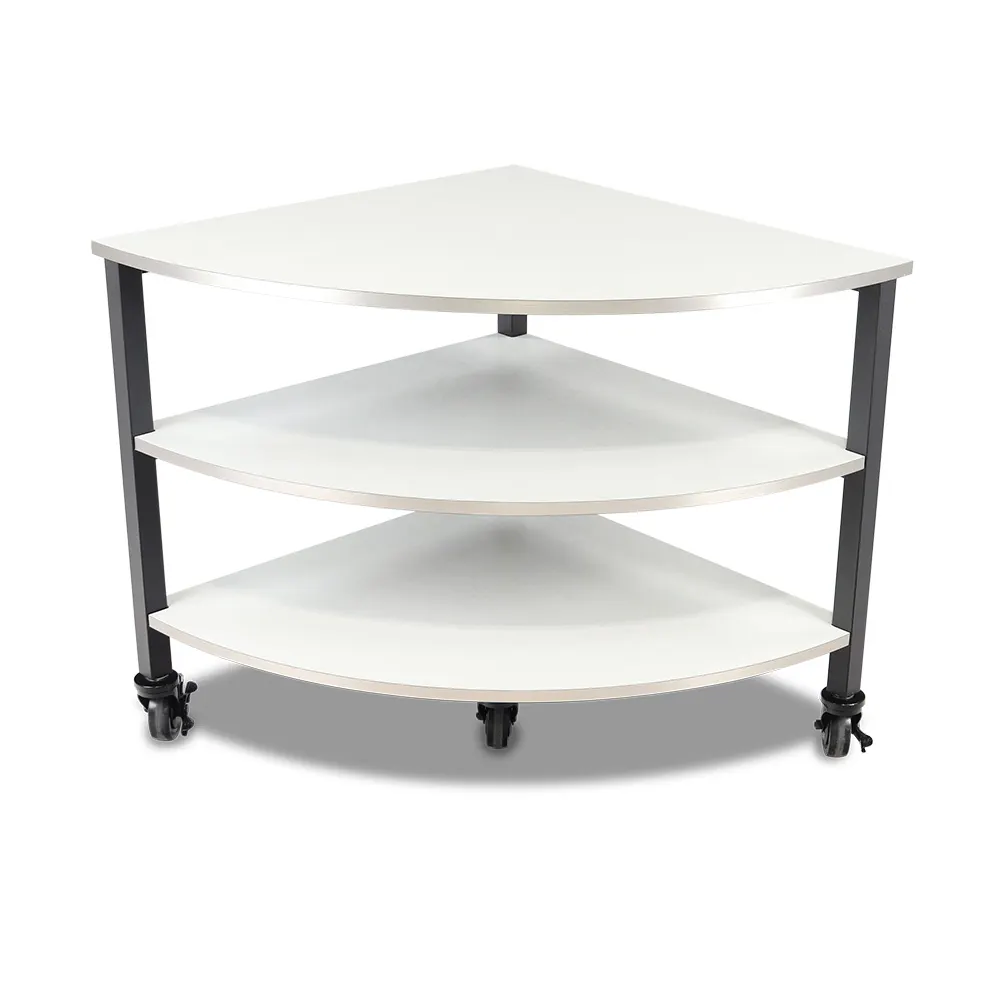 Forbes Industries 5072A Triangular White Riser, 3-4 Step Action Station, Laminated Top, 5" Casters