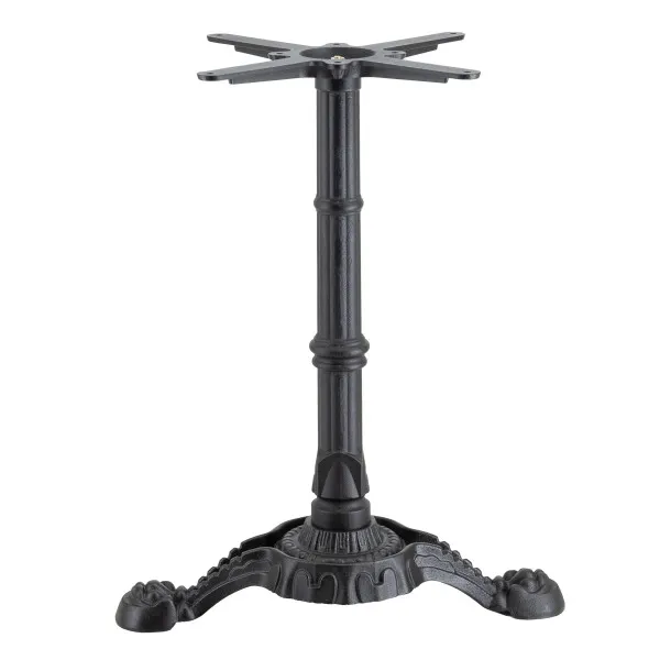 G & A BF0522 Cast Iron Restaurant Table Base, 5x22 Spread, Black Finish, 3 Column, Dining Height