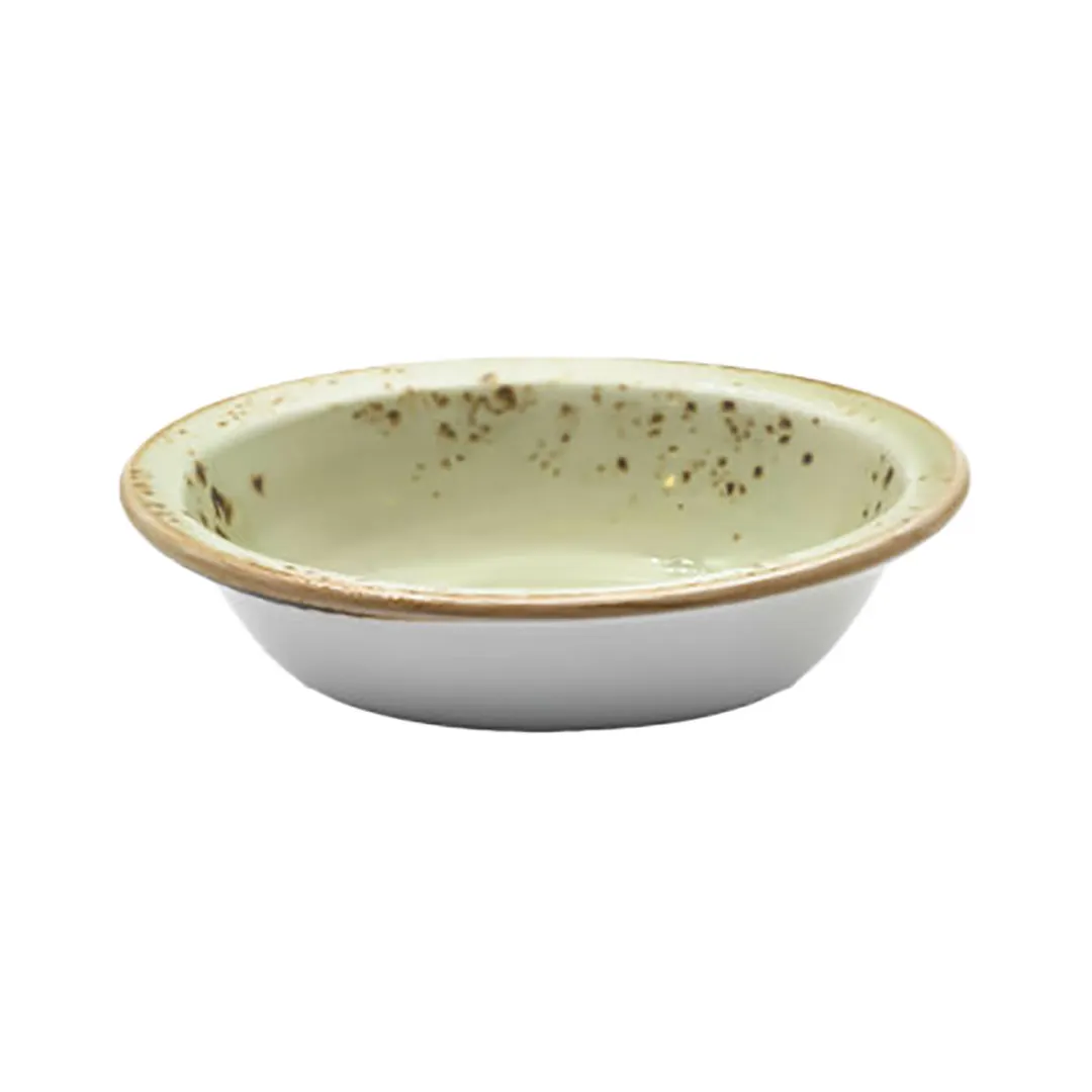 Steelite 11310328 Oval Baker, 13 Oz (6.25"x3.5"x2"), Green Ceramic, Oven Safe to 530°F - 24/Case