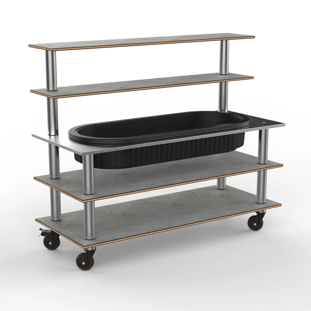 Steelite MGCMLC01GSXH Modular Pro Back Bar With Ice Well, 71.0" x 29.5" x 60.0", Grey Slate Bru, Mixed Materials