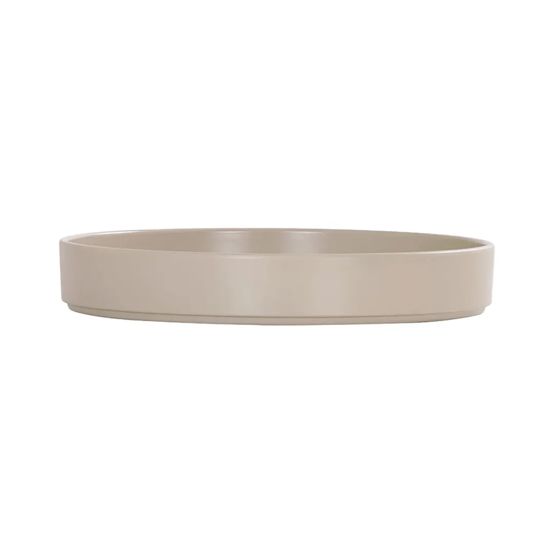 Cal-Mil 22017-10-125 Hudson Plate, 10" Diameter, Stackable Melamine, Taupe Brown, Dishwasher Safe