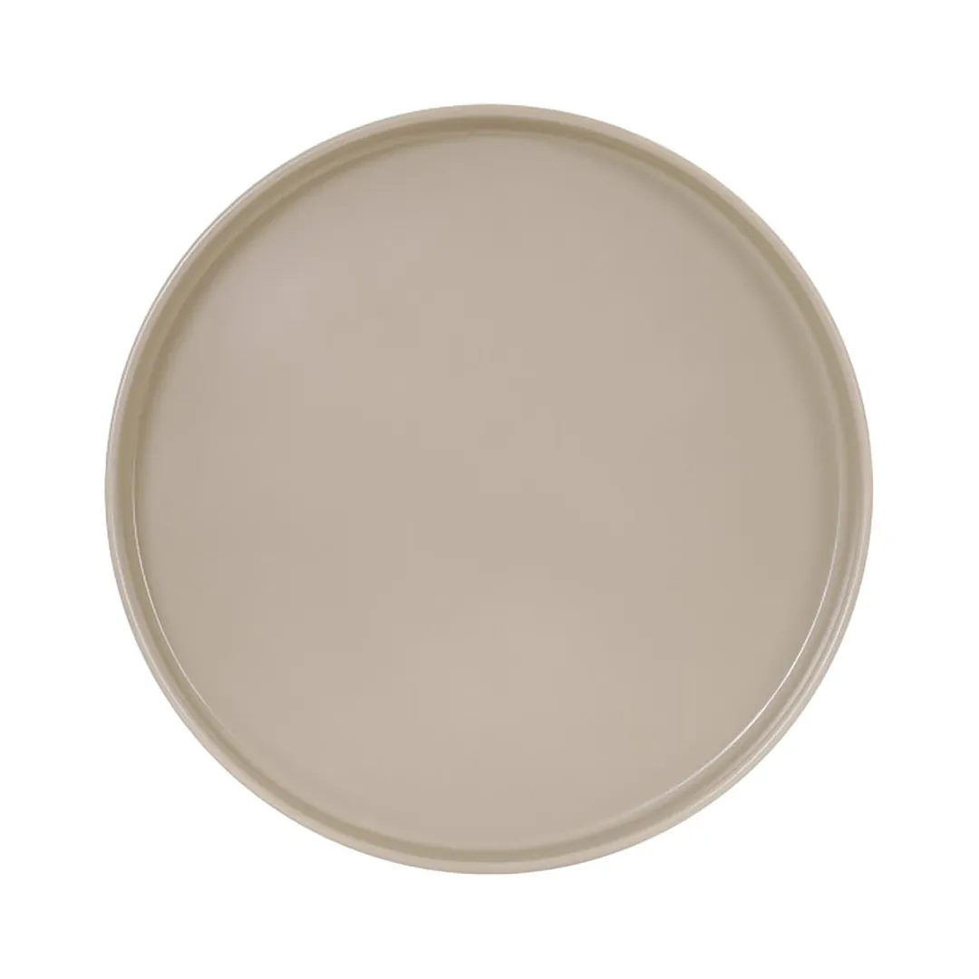 Cal-Mil 22017-10-125 Hudson Plate, 10" Diameter, Stackable Melamine, Taupe Brown, Dishwasher Safe