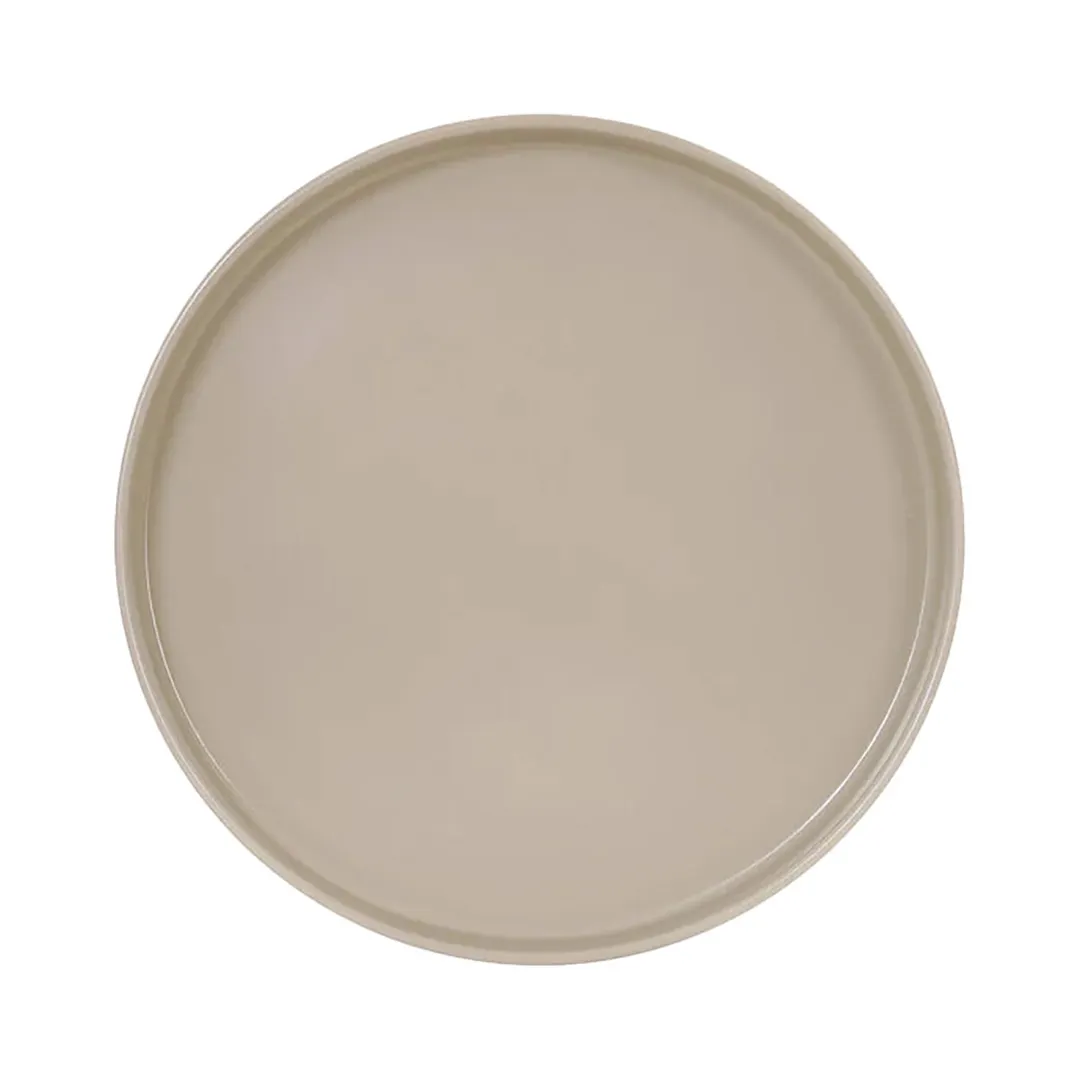 Cal-Mil 22017-12-125 Hudson Plate – 12" Dia x 1.5" H, Round, Stackable, Melamine, Taupe Brown