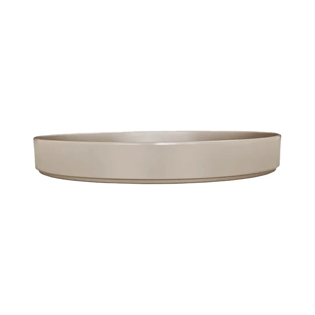 Cal-Mil 22017-8-125 Plastic Plate, 8.25" Dia x 1.5" H, Round Low-Rim Dishwasher-Safe Melamine, Taupe