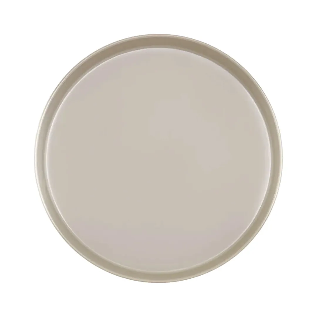 Cal-Mil 22017-8-125 Plastic Plate, 8.25" Dia x 1.5" H, Round Low-Rim Dishwasher-Safe Melamine, Taupe