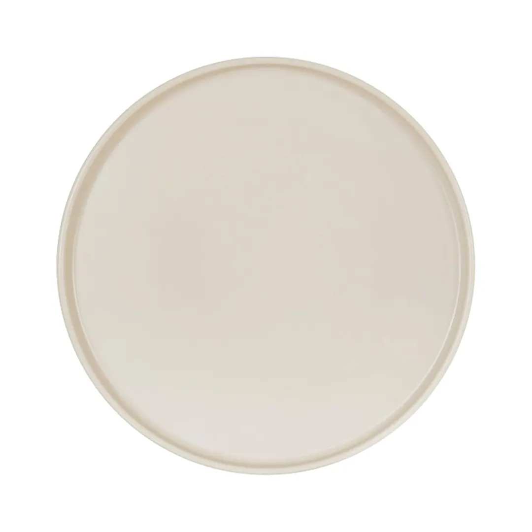Cal-Mil 22026-10-103 Hudson Plate, 10.25" Dia x 1" H, Round Low‑Rim, Ivory Melamine, Dishwasher Safe