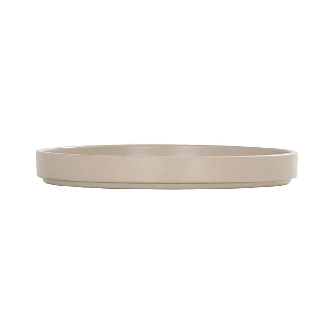 Cal-Mil 22026-10-125 Hudson Round Plate, 10.25" Dia x 1" H, Low Rim, Taupe Melamine, Dishwasher Safe