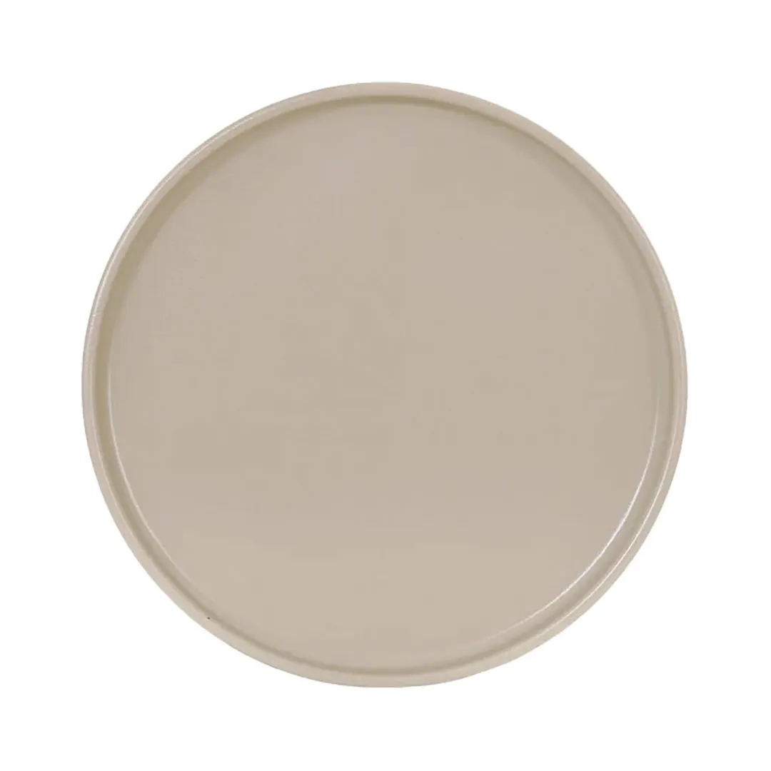 Cal-Mil 22026-10-125 Hudson Round Plate, 10.25" Dia x 1" H, Low Rim, Taupe Melamine, Dishwasher Safe