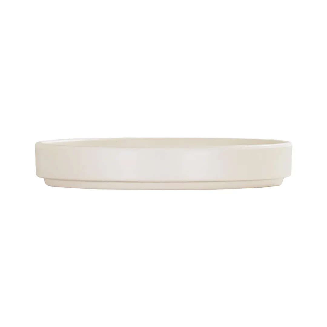 Cal-Mil 22026-6-103 Plate - 10-11" Round Ivory Melamine, Low Rim, Dishwasher Safe, 6" Dia, 1" H