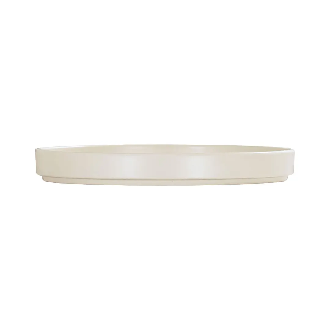 Cal-Mil 22026-8-103 Plastic Plate - 8.25" Dia x 1" H, Round Low-Rim Melamine, Ivory, Dishwasher Safe