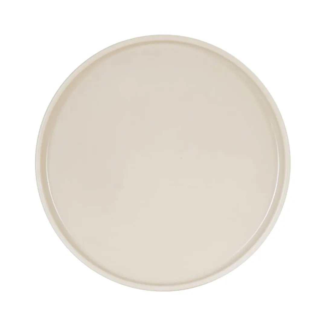 Cal-Mil 22026-8-103 Plastic Plate - 8.25" Dia x 1" H, Round Low-Rim Melamine, Ivory, Dishwasher Safe