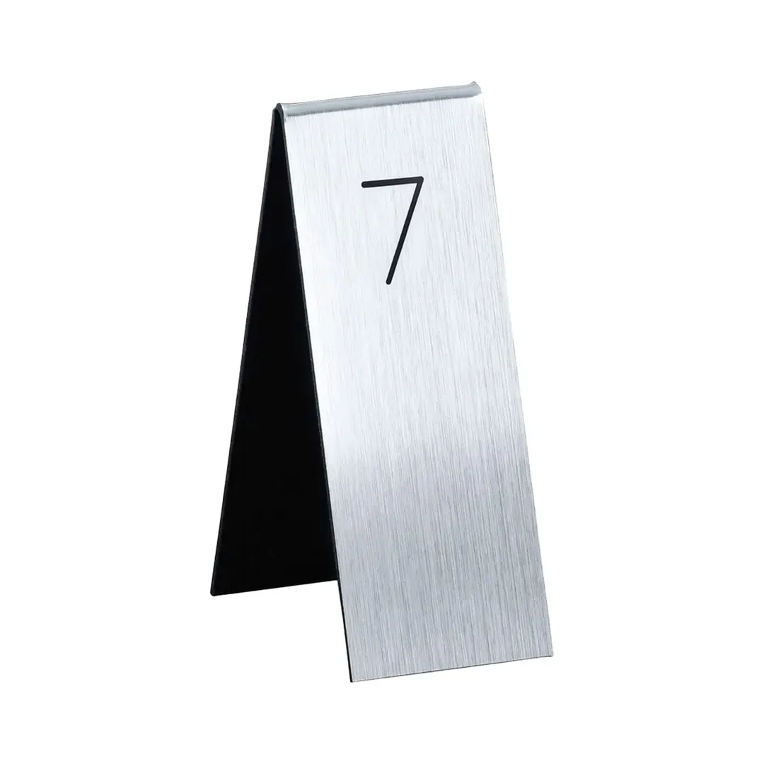 Cal-Mil 22623B-10 Engraved Number Tent Set (26-50), 1-3/4"W X 5"H, Vetical, Silver/Black