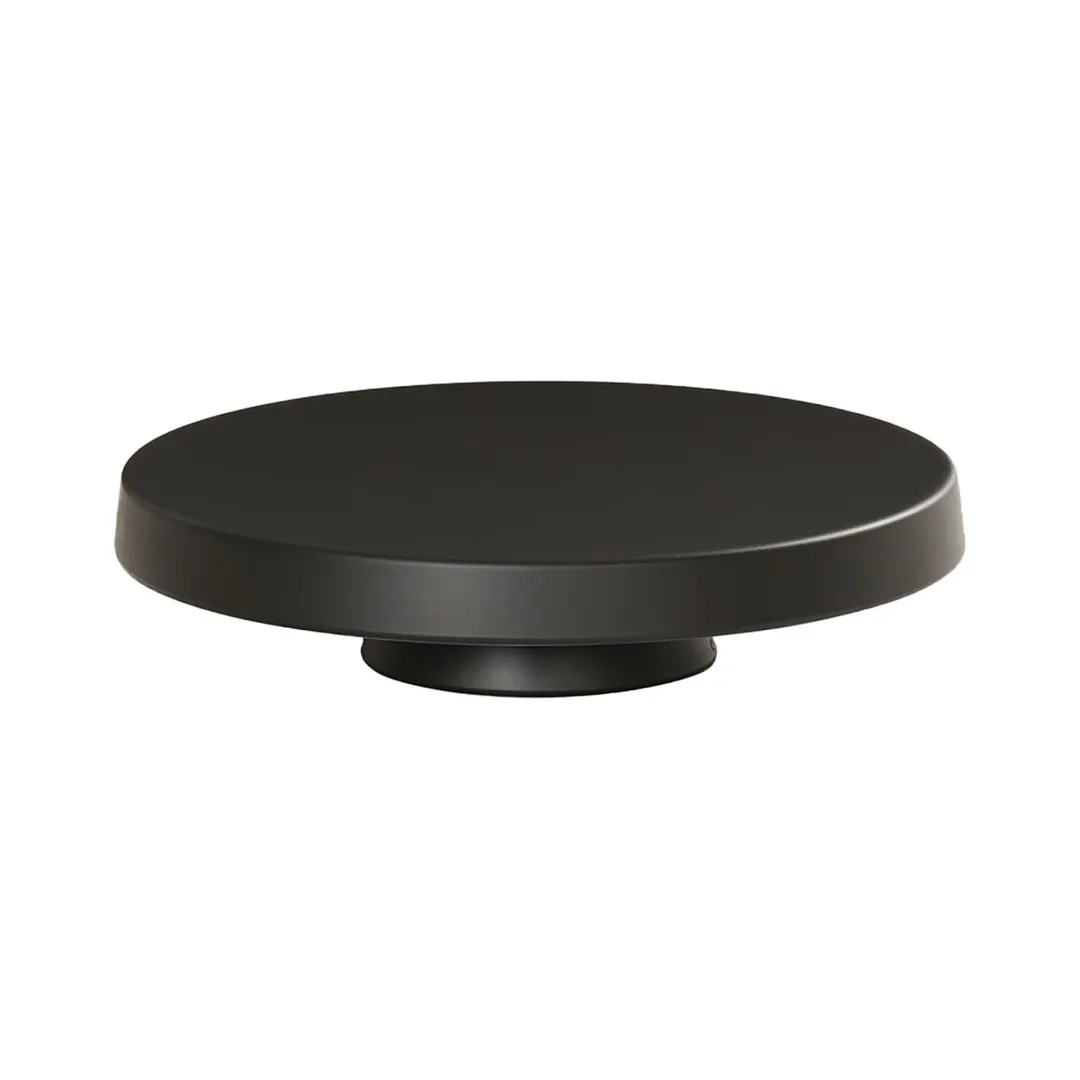Cal-Mil 23755-122-13 Pedestal Stand, 12.25" Dia x 2.25" H, Black Melamine, Round, Dishwasher‑Safe