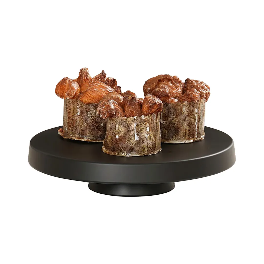 Cal-Mil 23755-122-13 Pedestal Stand, 12.25" Dia x 2.25" H, Black Melamine, Round, Dishwasher‑Safe