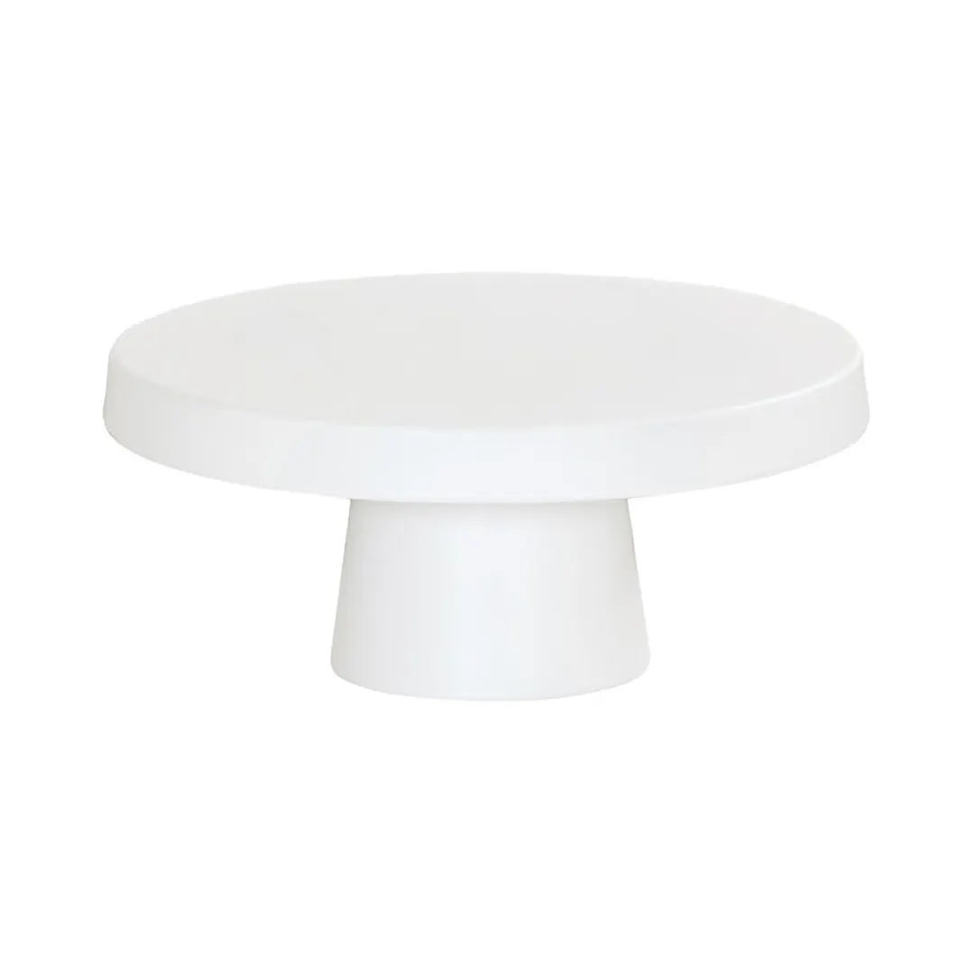 Cal-Mil 23755-124-15 Pedestal Stand, 12.25" Dia x 4.25" H, White Melamine, Dishwasher‑Safe