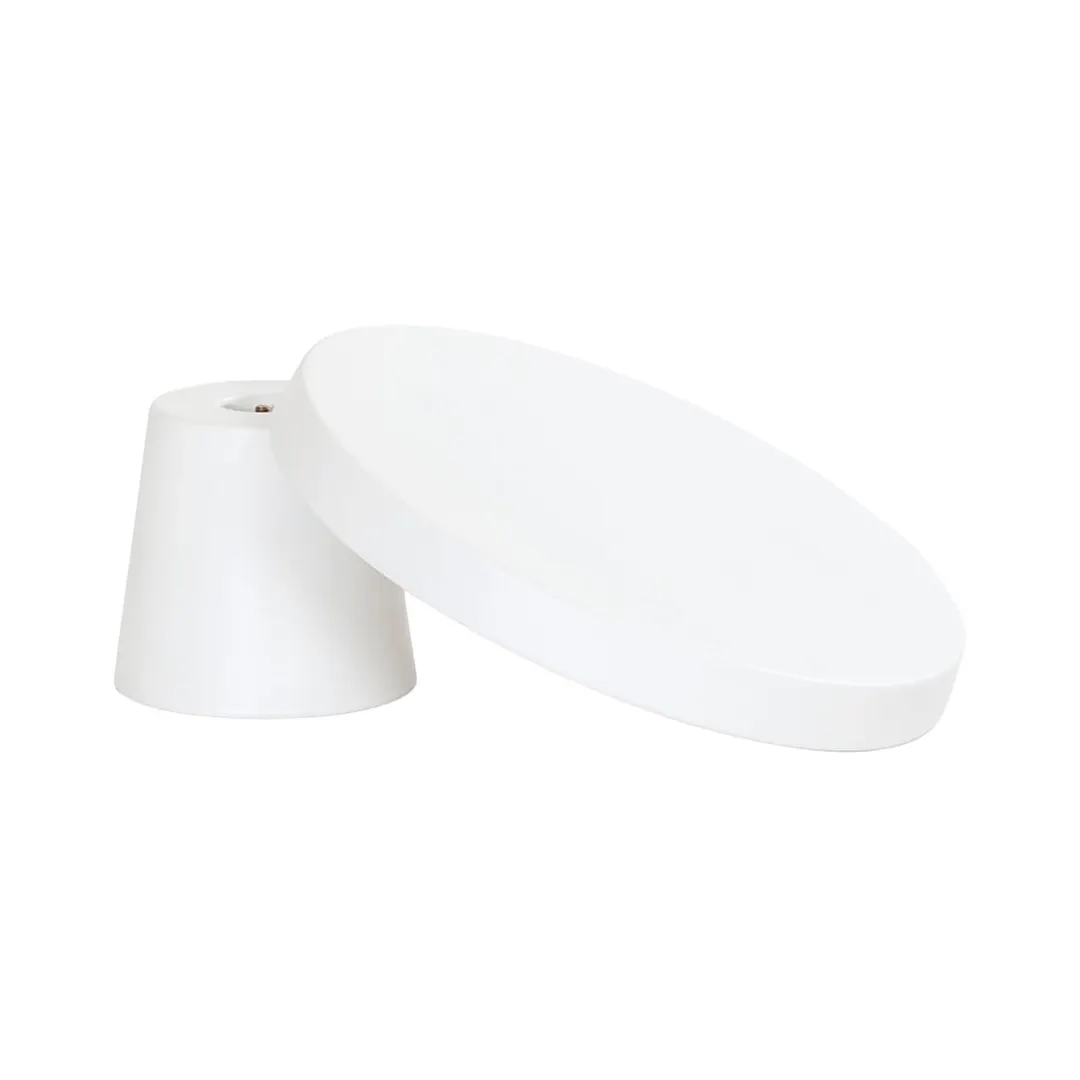 Cal-Mil 23755-124-15 Pedestal Stand, 12.25" Dia x 4.25" H, White Melamine, Dishwasher‑Safe