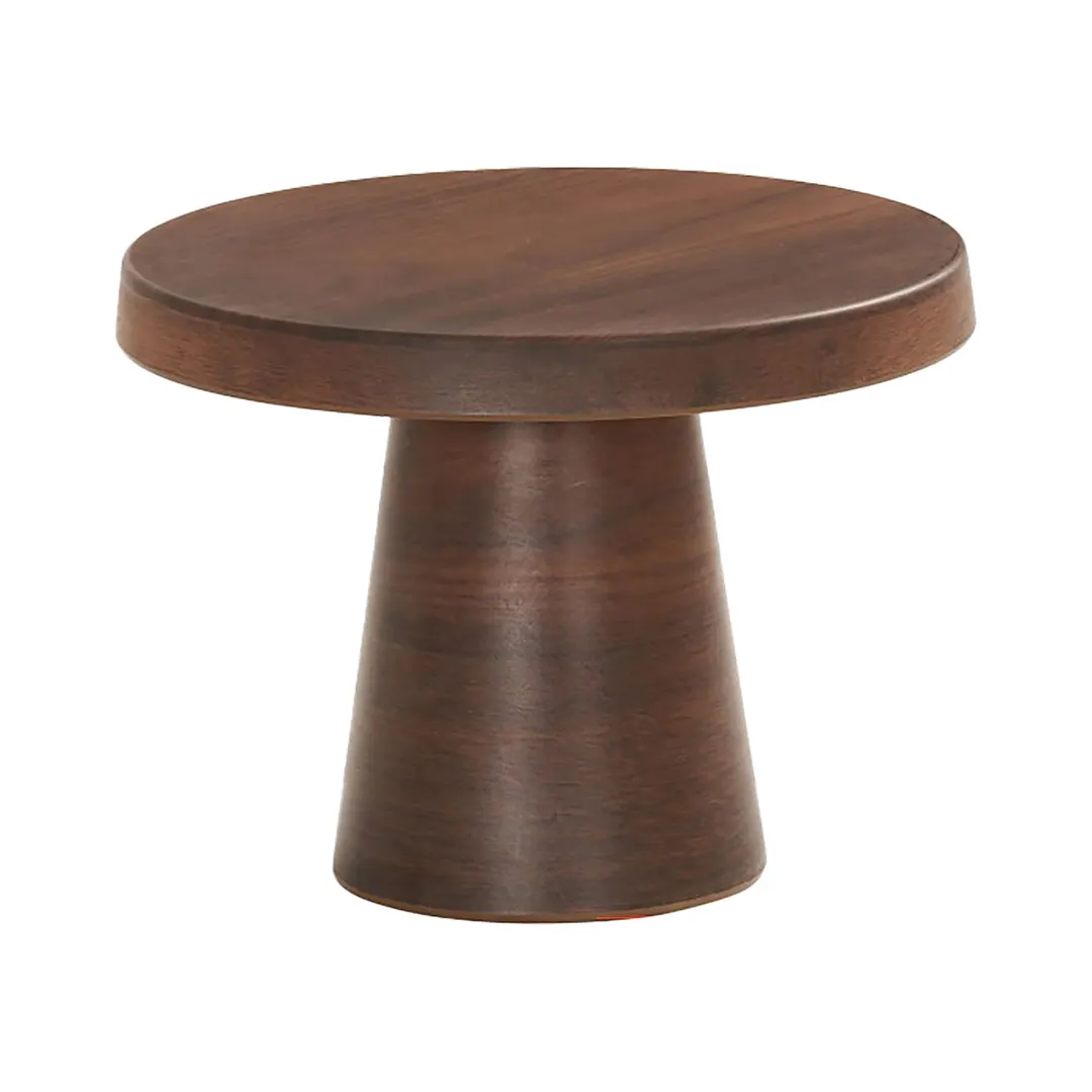 Cal-Mil 23755-127-78 Pedestal Stand, 12.25" Dia x 7.25" H, Melamine Walnut, Brown, Dishwasher‑Safe