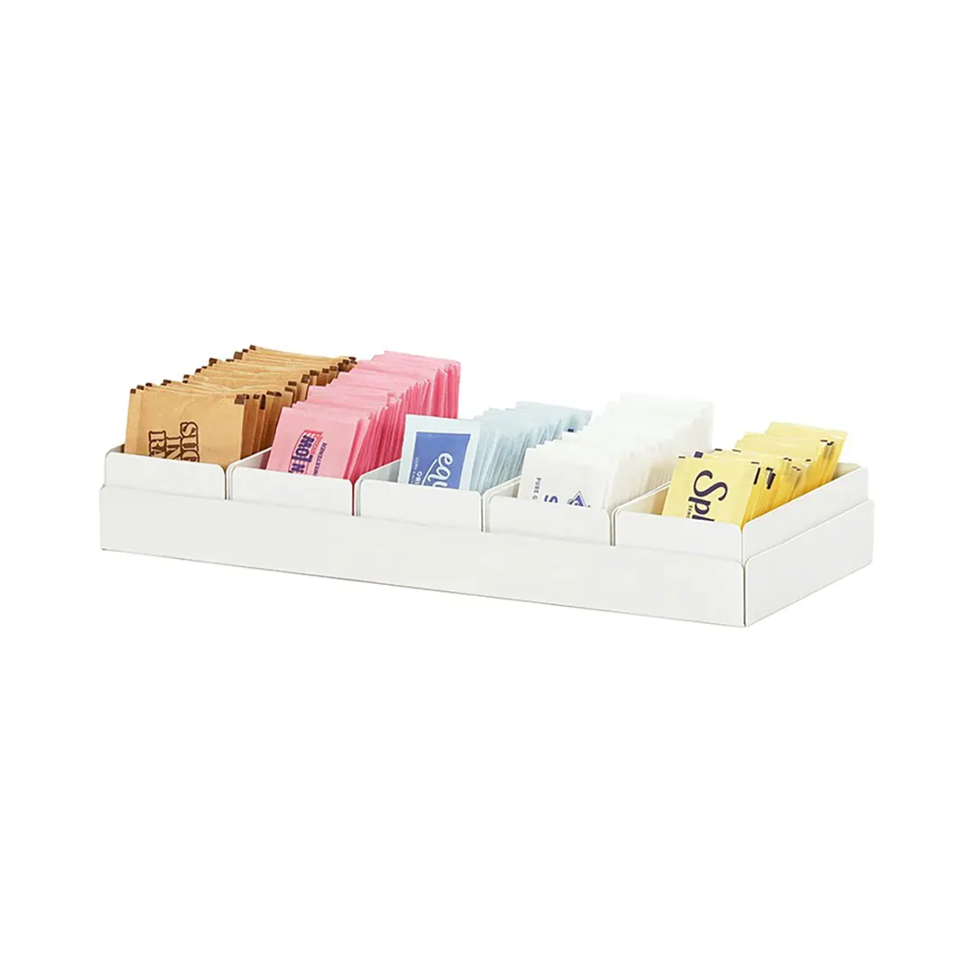 Cal-Mil 23824-15 Juno Condiment Holder, 4.5"W X 11.25"D X 1"H, White Powder-Coated Metal