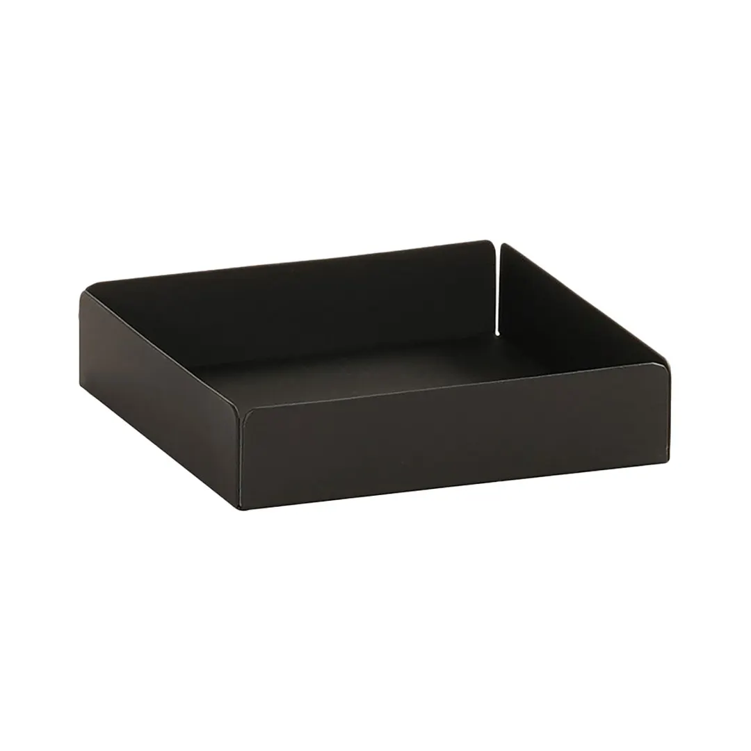 Cal-Mil 23825-13 Onyx Condiment Holder, 4.5"W X 4.5"D X 1"H, Black Powder-Coated Metal