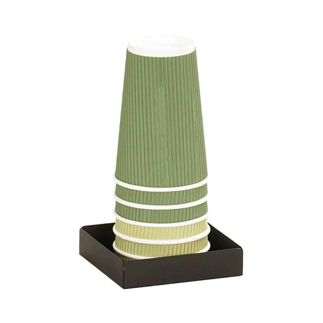 Cal-Mil 23825-13 Onyx Condiment Holder, 4.5"W X 4.5"D X 1"H, Black Powder-Coated Metal