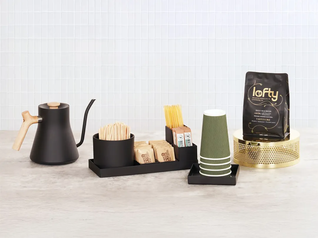 Cal-Mil 23825-13 Onyx Condiment Holder, 4.5"W X 4.5"D X 1"H, Black Powder-Coated Metal