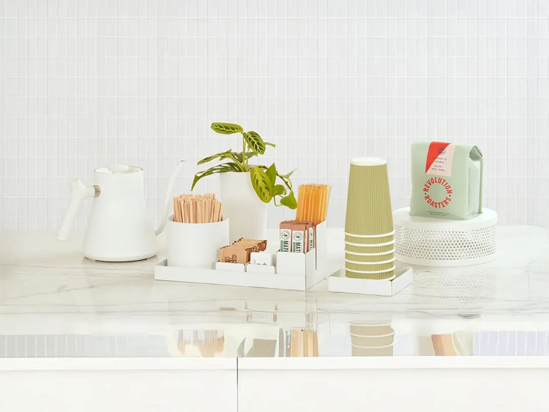 Cal-Mil 23825-15 Juno Condiment Holder, 4.5"W X 4.5"D X 1"H, White Powder-Coated Metal