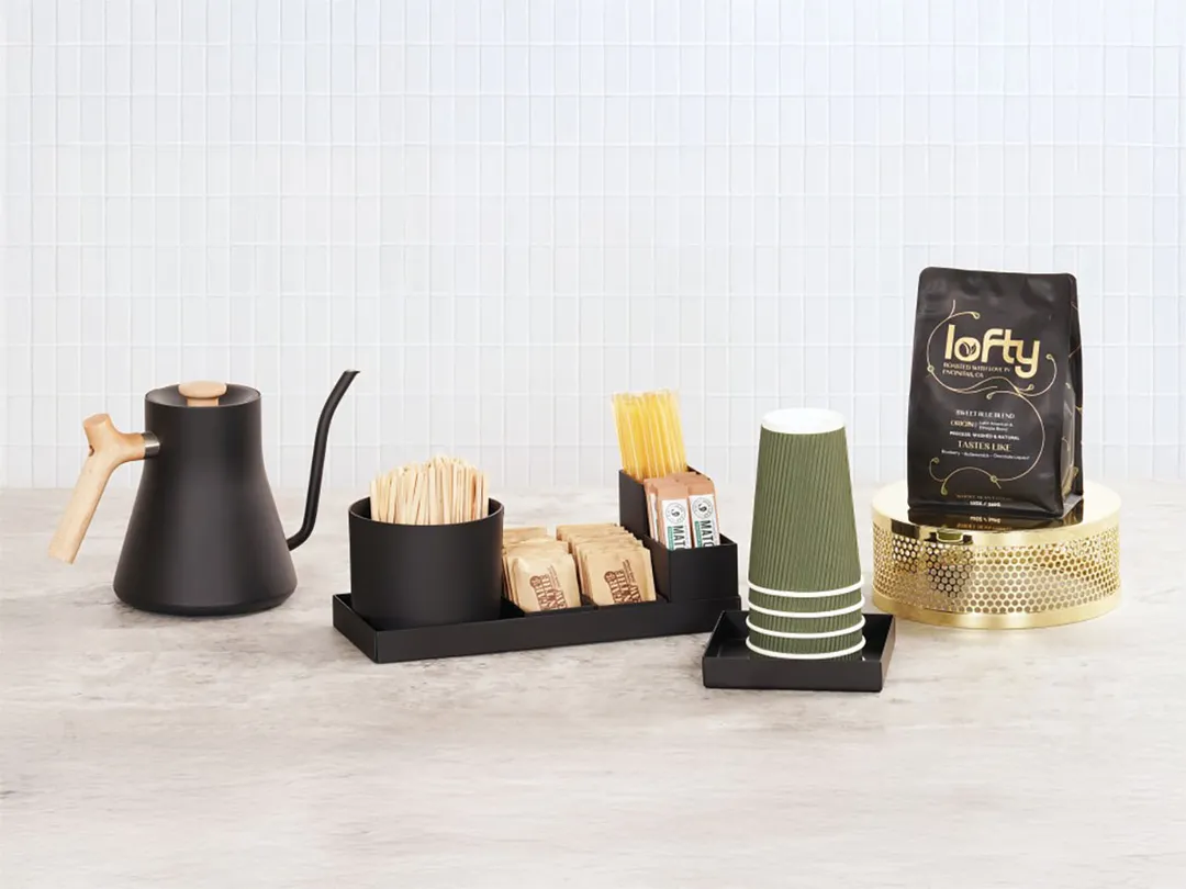 Cal-Mil 23826-13 Onyx Condiment Holder, 9"W X 2.25"D X 1"H, Black Powder-Coated Metal