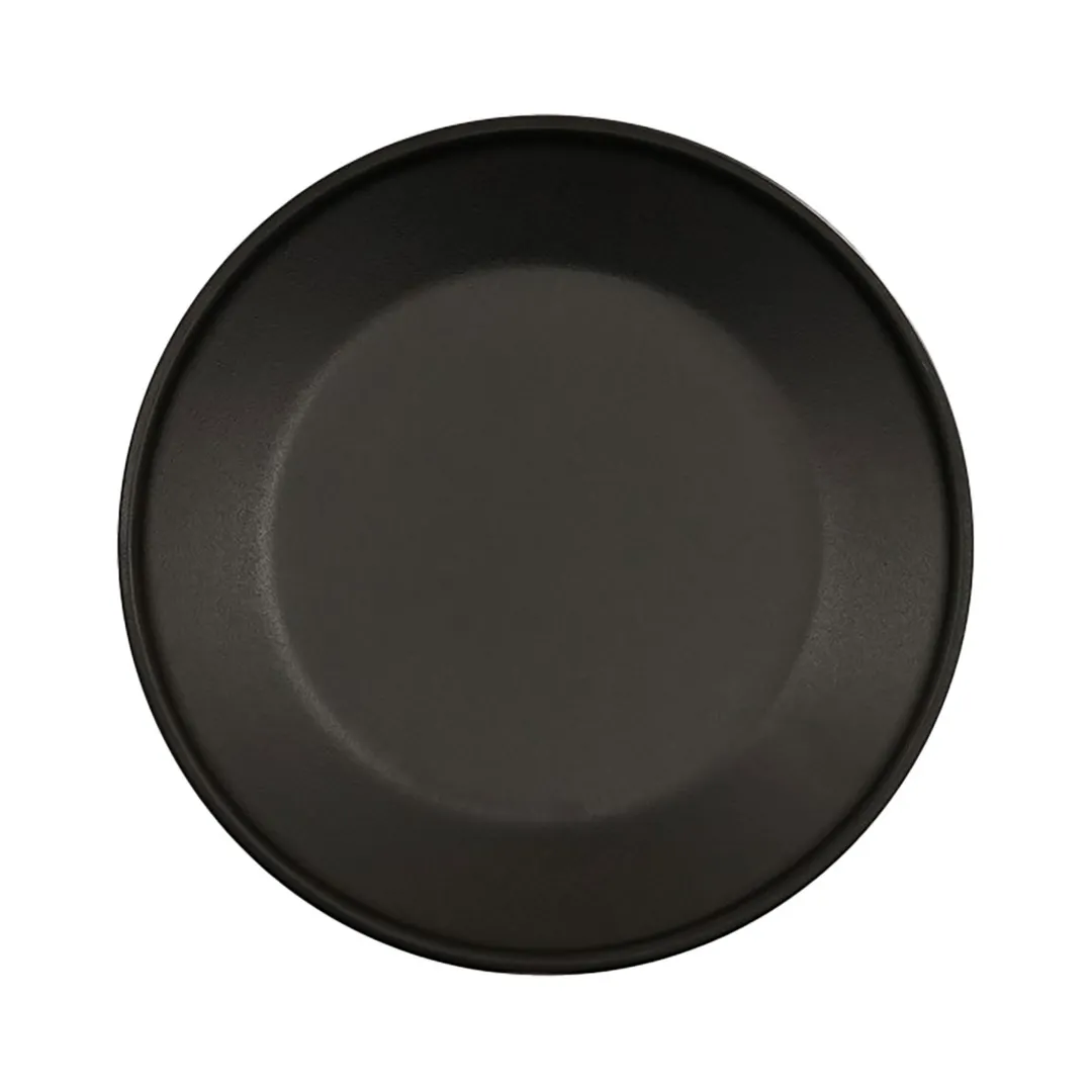 Cal-Mil 24112-7-13 Nova Round Plastic Plate, 7" Diameter x 1" Height, Black Melamine Flat Dinnerware