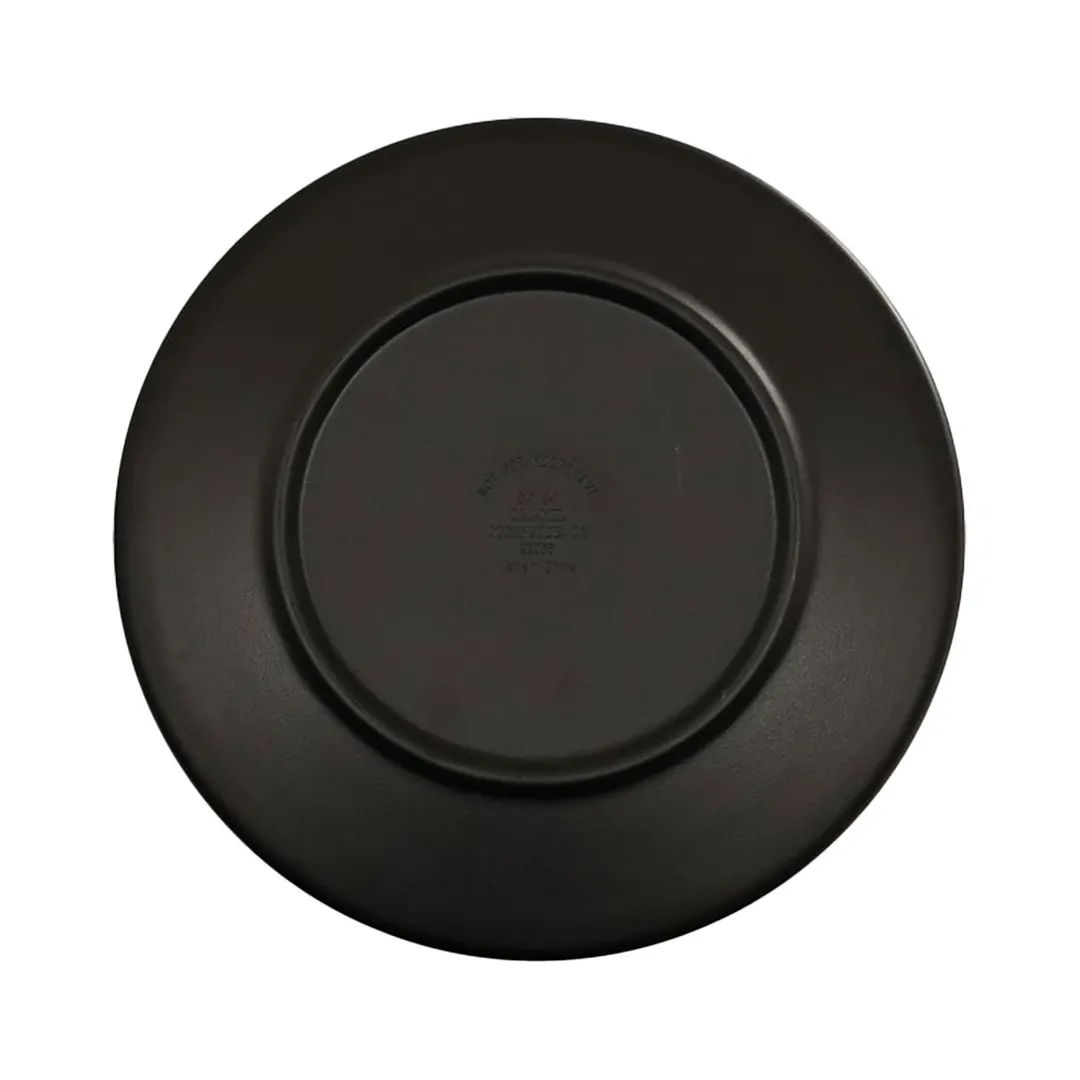Cal-Mil 24112-7-13 Nova Round Plastic Plate, 7" Diameter x 1" Height, Black Melamine Flat Dinnerware