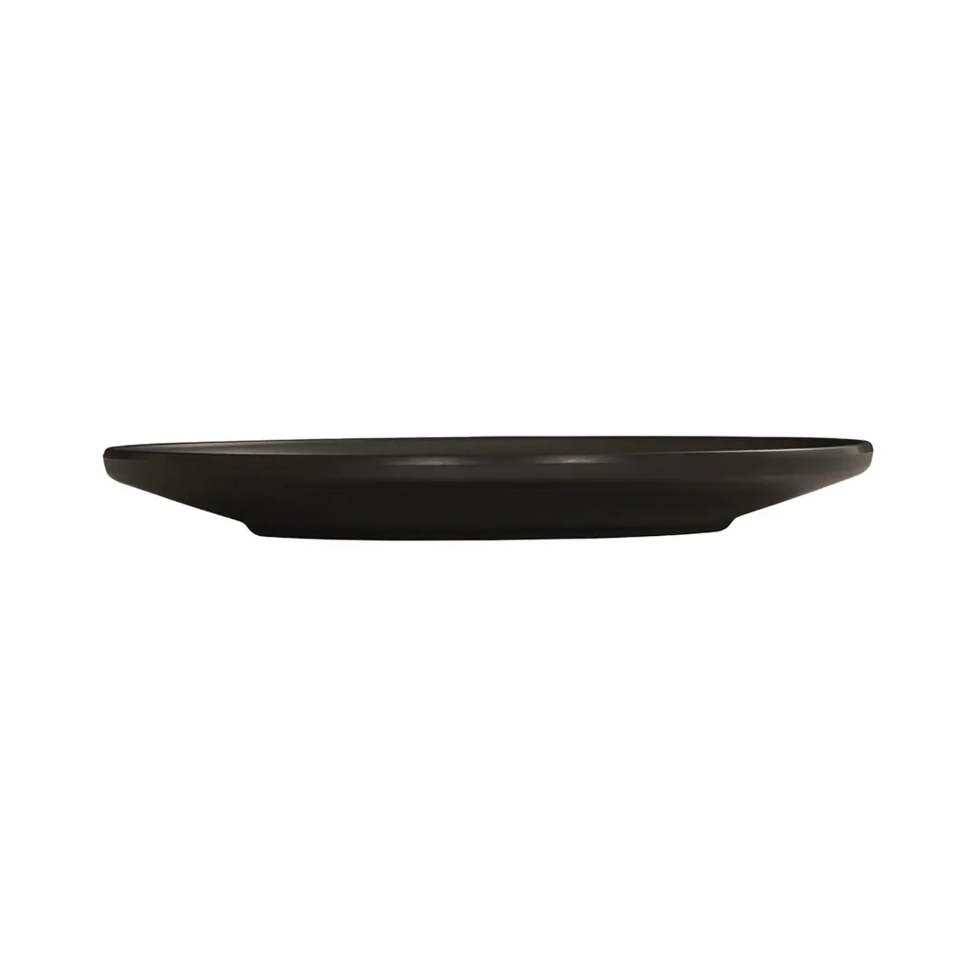 Cal-Mil 24112-9-13 Nova Round Plastic Plate, 9" Diameter x 1" Height, Black Melamine Flat Dinnerware