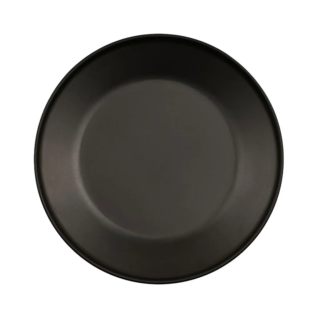 Cal-Mil 24112-9-13 Nova Round Plastic Plate, 9" Diameter x 1" Height, Black Melamine Flat Dinnerware