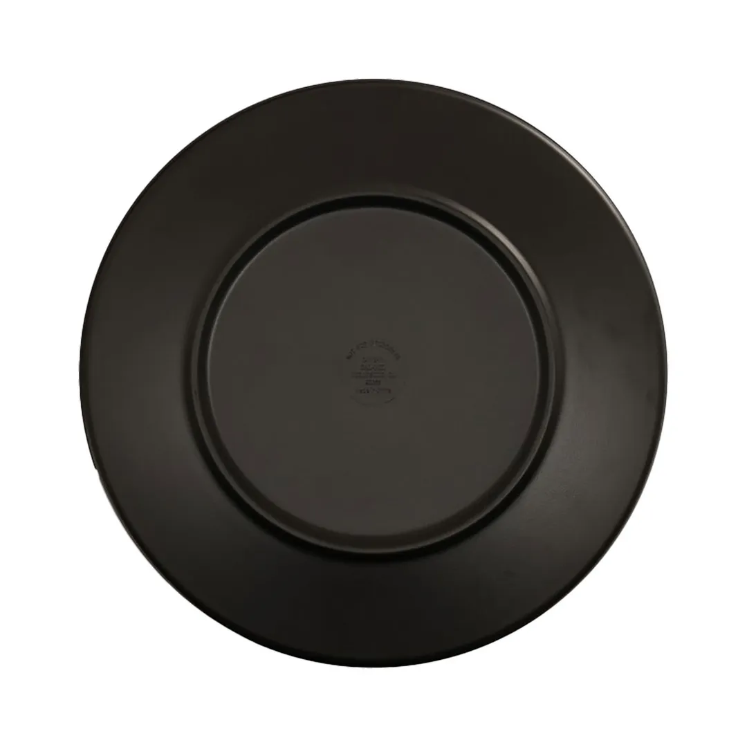 Cal-Mil 24112-9-13 Nova Round Plastic Plate, 9" Diameter x 1" Height, Black Melamine Flat Dinnerware