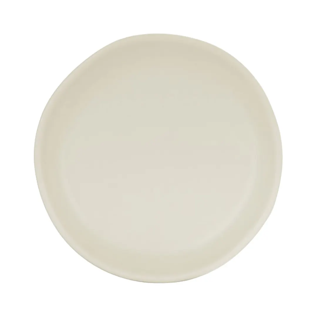 Cal-Mil 24400-6-103 Bali Plate, 6" Dia x 0.5" H, Round Flat, Melamine, Ivory, Dishwasher Safe