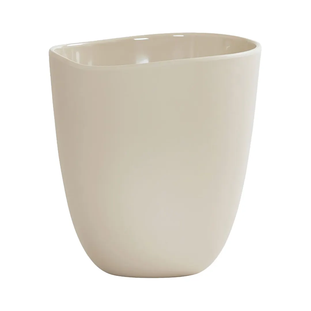 Cal-Mil 24405-96-103 Bali Dressing Crock, 7" Diameter x 7.75" Round Ivory Melamine Salad Crock