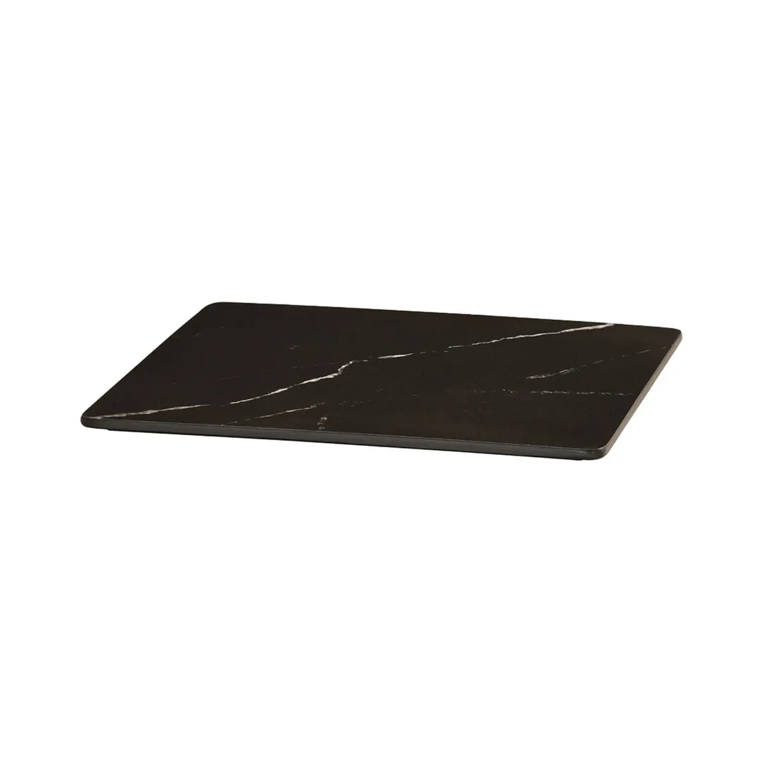 Cal-Mil 24408-12-124 Tray, 12"W x 12"D x 0.75"H, Square, Melamine, Black Marble