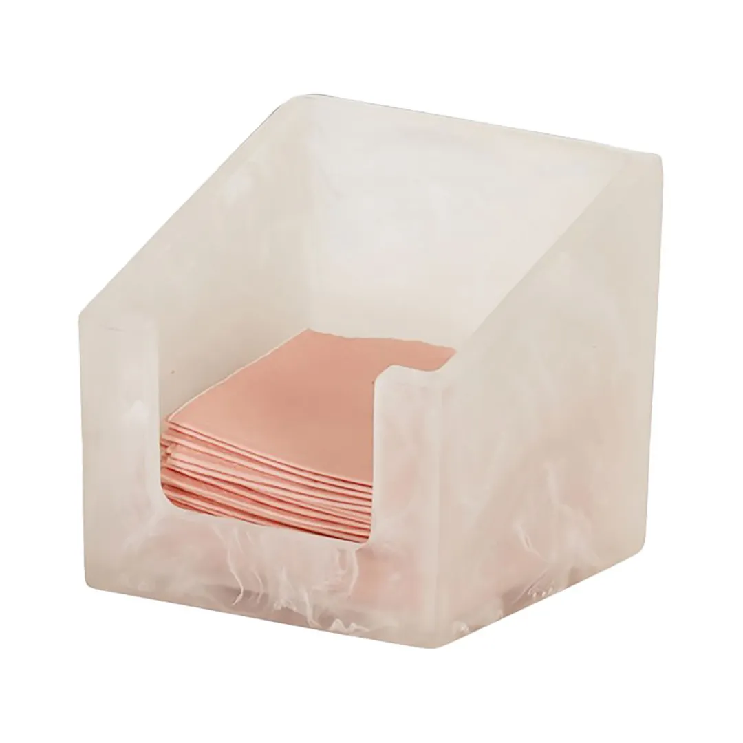 Cal-Mil 3309-126 Napkin Holder, 6.25" x 6.25" x 5.5" H Resin Black Marble Tabletop Accessory