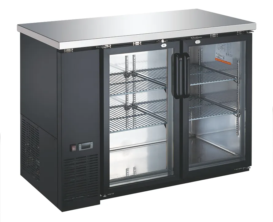 Drago America DRBB27-59GH Back Cooler, 60"W, 17 ft³, 2‑Glass Doors, Black, LED, 33‑40°F, R290, 115V