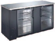 Drago America DRBB27-69GH Cooler, 60"W x27.8"D x35.6"H, 21ft³, Black Vinyl, Steel Top Glass Doors