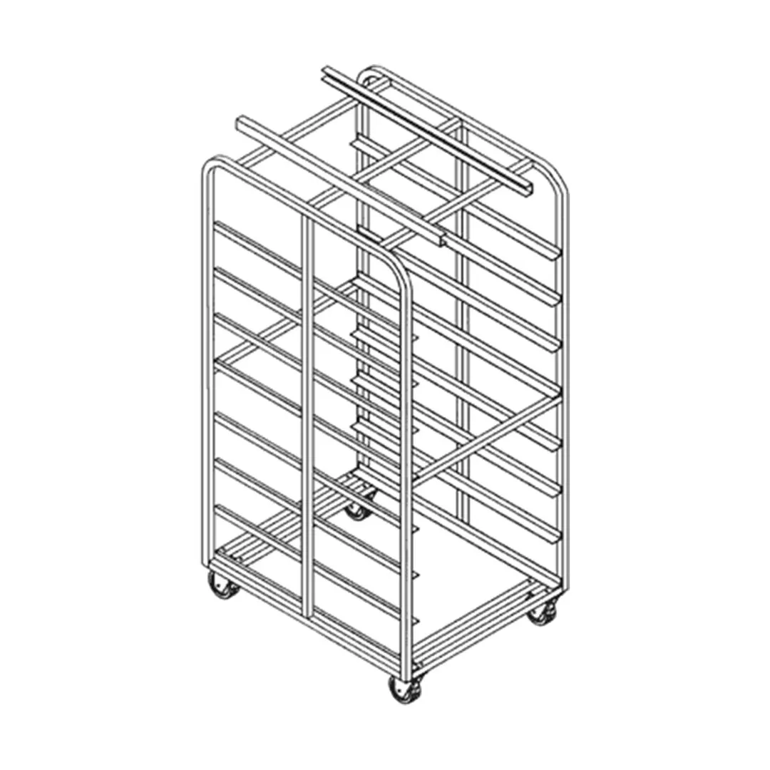 Baxter BDRSB-10 Roll-In Oven Rack for Double Rack Ovens with (10) Slides, 6" Spacing, Double Side Load