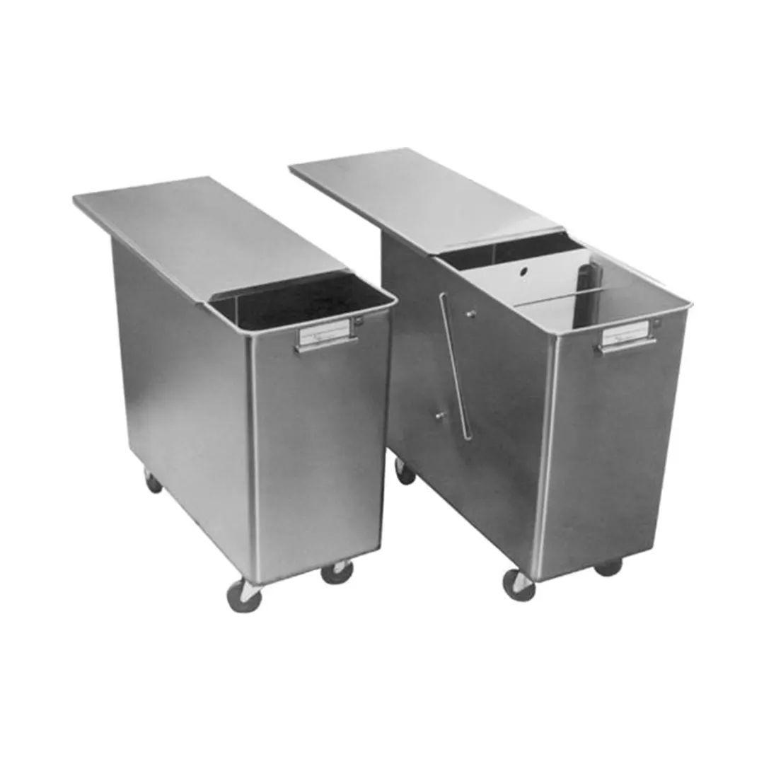 Baxter INGBIN-1CMPT1 1‑Comp Mobile Bin, Stainless Steel, 120‑lb (10‑19 gal) Sliding Cover, 3" Casters
